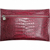 POCHETTE PLATE ZIPPÉE - VEAU CROCO SAVANNAH