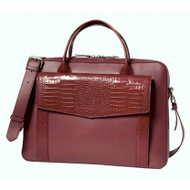 PORTE-DOCUMENTS BI-MATIERE - VEAU CROCO SAVANNAH