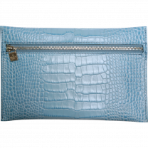 POCHETTE PLATE ZIPPÉE - VEAU CROCO SAVANNAH